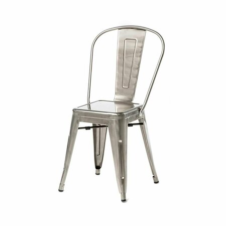 BEDDING BEYOND MO-101-BGN1 Oscar  Steel Powder Coated Stackable Armless Chair - Gun Metal BE2842679